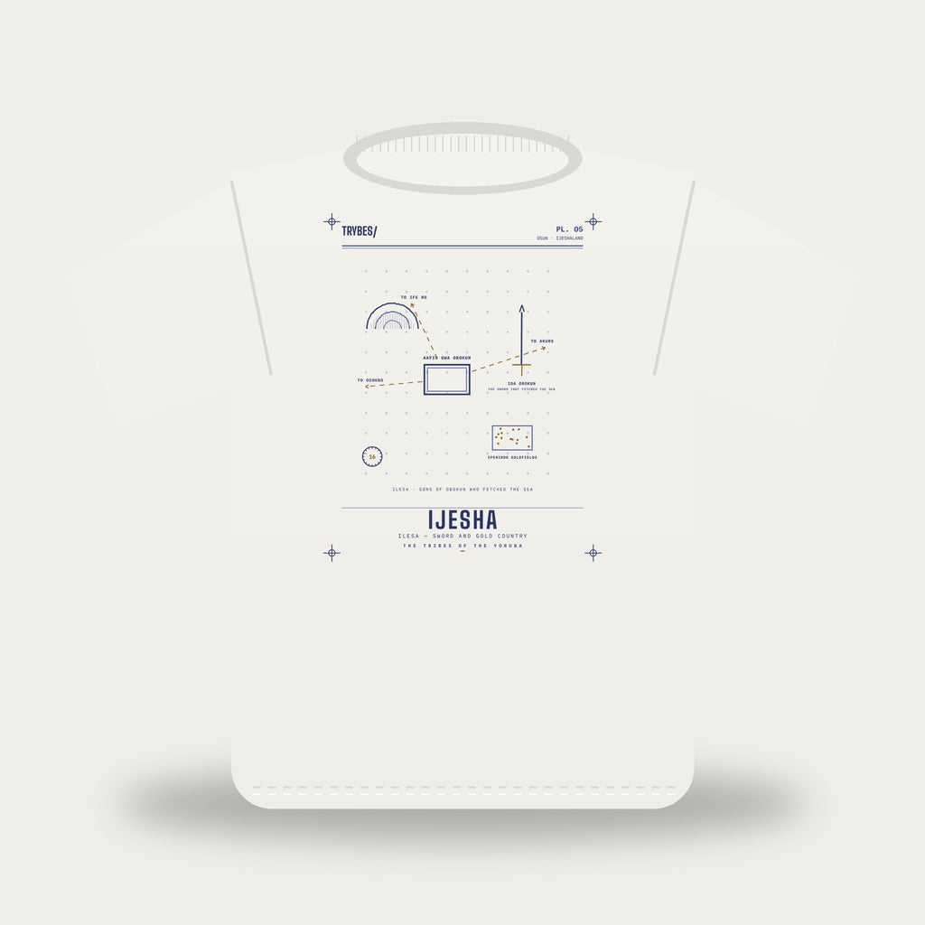 Ijesha — The Tribes of the Yoruba · Pre-Order (Ships ASAP) — tee mockup | yo05-ijesha-white-front.jpg