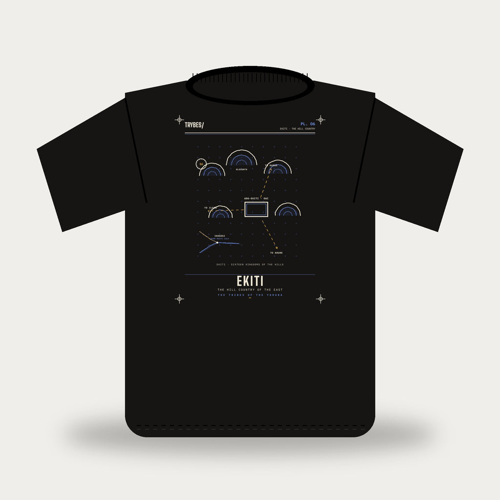 Ekiti — The Tribes of the Yoruba · Pre-Order (Ships ASAP) — tee mockup | yo06-ekiti-black-front.jpg