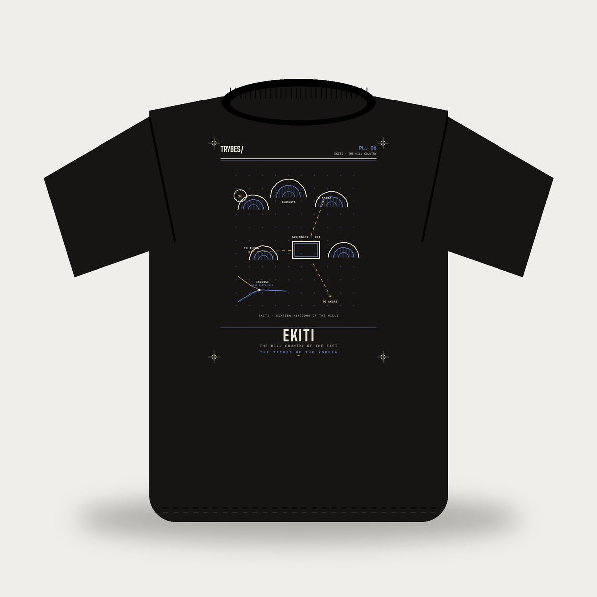 Ekiti — The Tribes of the Yoruba · Pre-Order (Ships ASAP) — tee mockup | yo06-ekiti-black-front.jpg