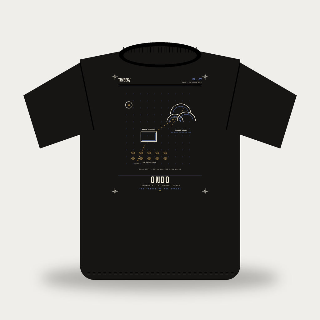 Ondo — The Tribes of the Yoruba · Pre-Order (Ships ASAP) — tee mockup | yo07-ondo-black-front.jpg