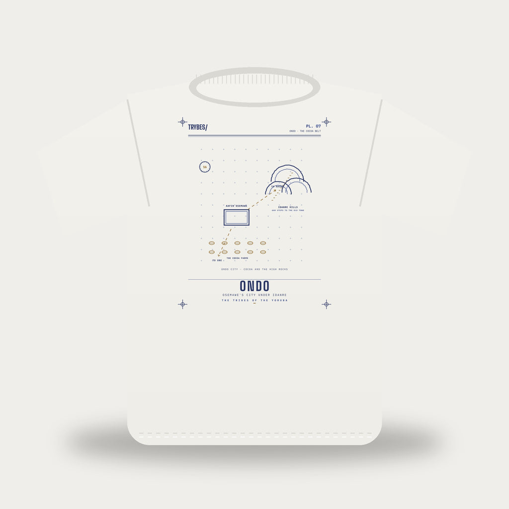 Ondo — The Tribes of the Yoruba · Pre-Order (Ships ASAP) — tee mockup | yo07-ondo-white-front.jpg