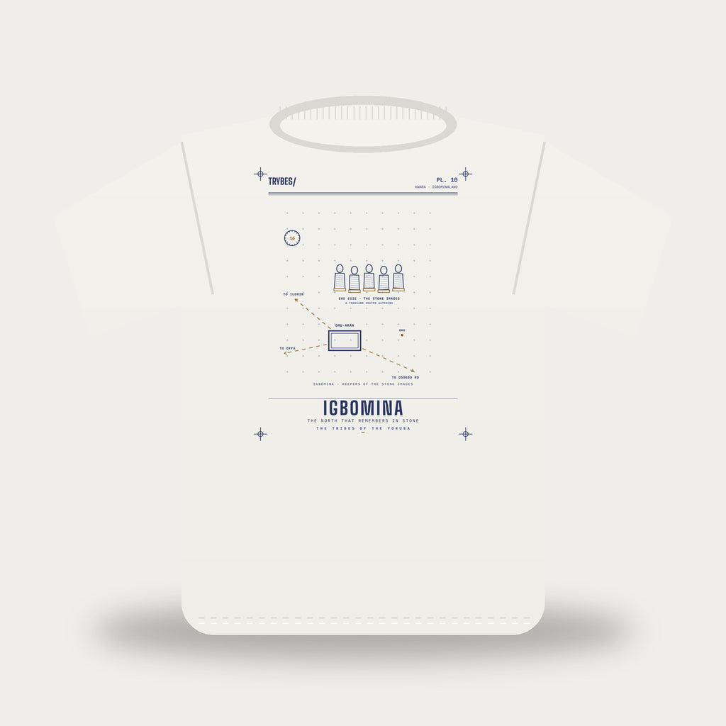 Igbomina — The Tribes of the Yoruba · Pre-Order (Ships ASAP) — tee mockup | yo10-igbomina-white-front.jpg