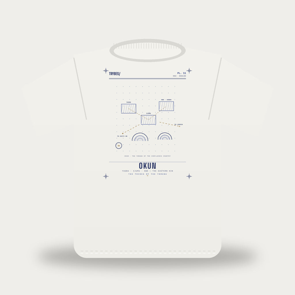 Okun — The Tribes of the Yoruba · Pre-Order (Ships ASAP) — tee mockup | yo11-okun-white-front.jpg
