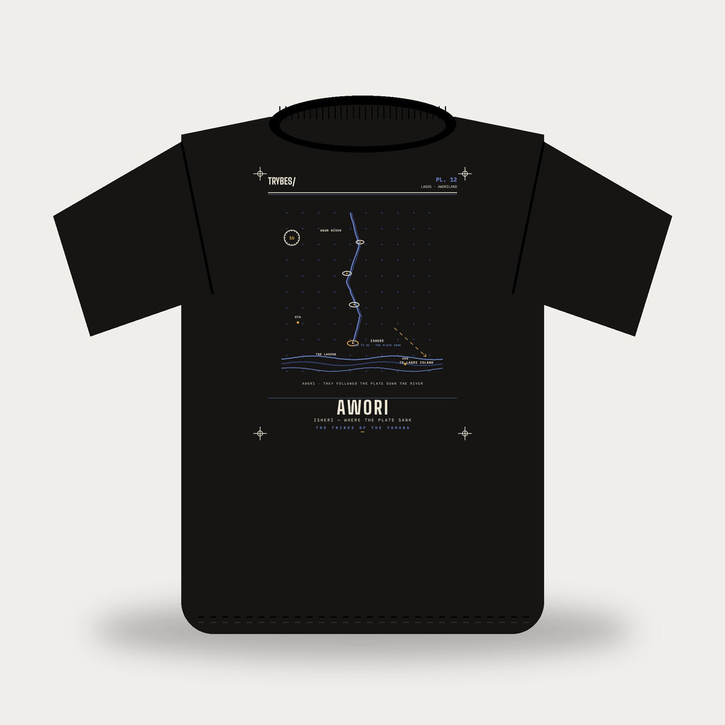 Awori — The Tribes of the Yoruba · Pre-Order (Ships ASAP) — tee mockup | yo12-awori-black-front.jpg