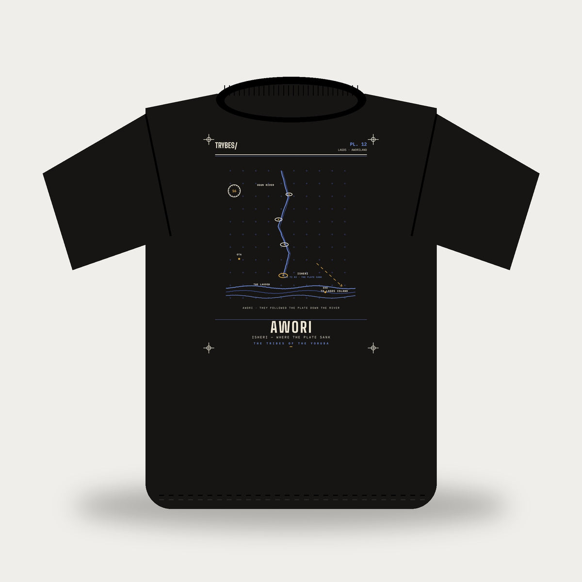 Awori — The Tribes of the Yoruba · Pre-Order (Ships ASAP) — tee mockup | yo12-awori-black-front.jpg