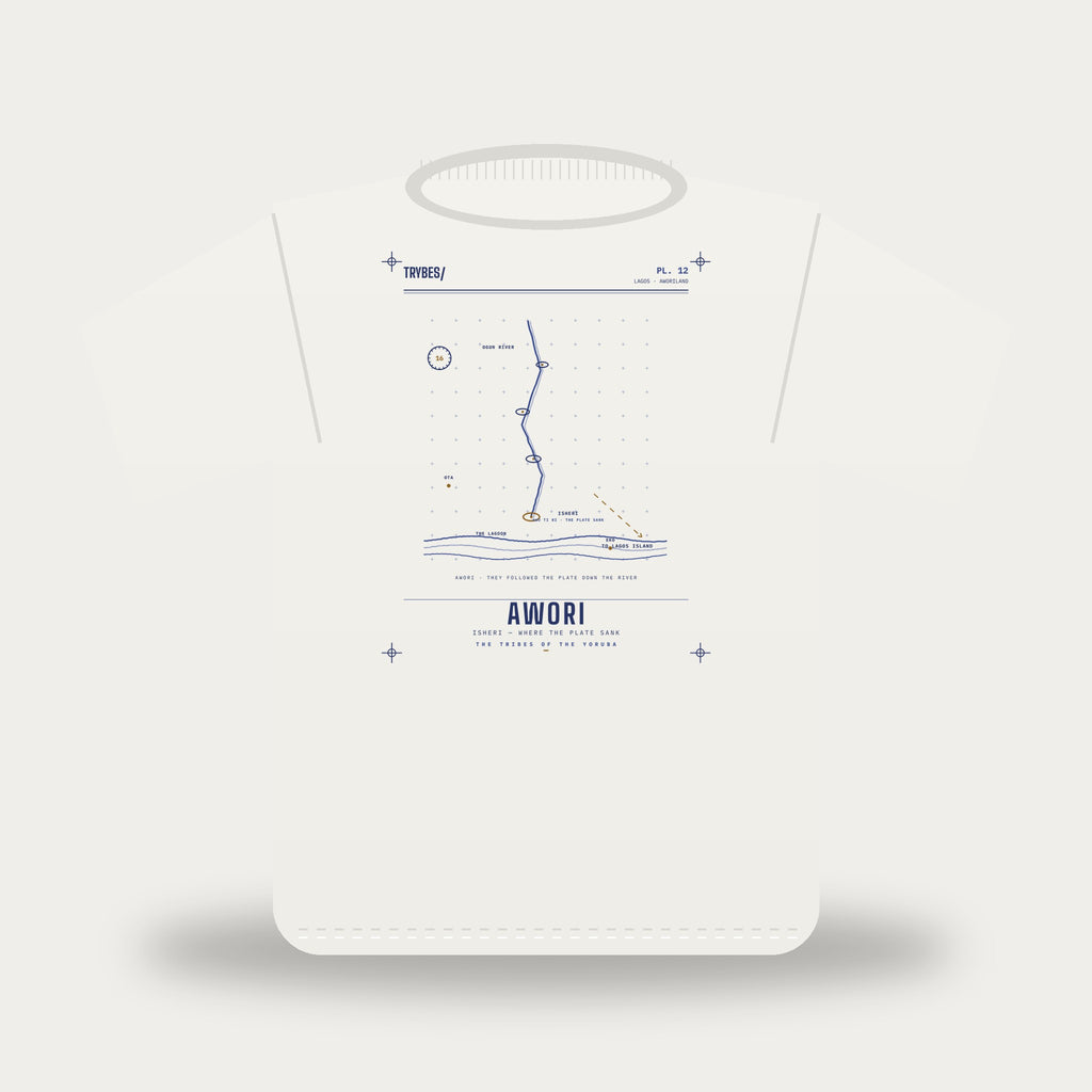 Awori — The Tribes of the Yoruba · Pre-Order (Ships ASAP) — tee mockup | yo12-awori-white-front.jpg