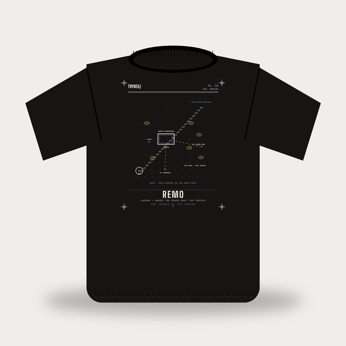 Remo — The Tribes of the Yoruba · Pre-Order (Ships ASAP) — tee mockup | yo14-remo-black-front.jpg